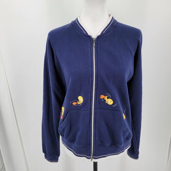 Vintage Tweety Bird Jacket Womens Medium Warner Bros Studio Store Cartoon 90s - Picture 1 of 15